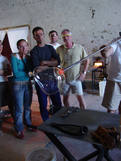 Students work in glass at Liquid Fusion at domaine de boisbuchet